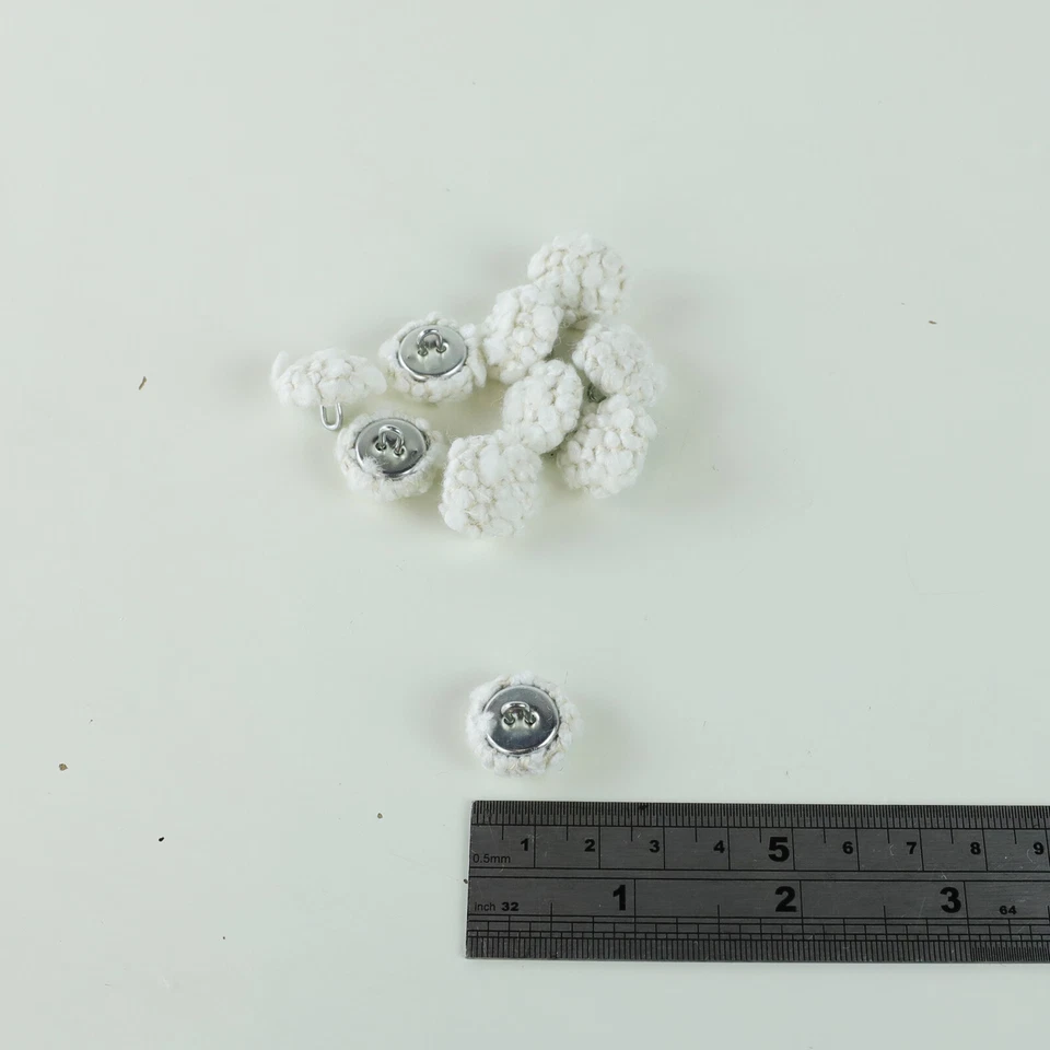 Luxury Ivory Boucle Upholstery Furnishing Loop Back Buttons in 17mm 21mm - Image 3 of 4