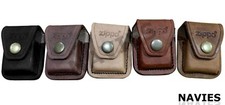 Zippo Lighter Leather Pouch Case Cover Holder With Loop In Different Colors New