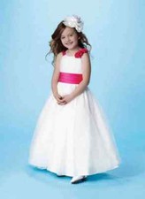 Alfred Angelo 6654 Blumenm&auml;dchen- oder Partykleid Gr&ouml;&szlig;e/Alter 8 elfenbein/fuchsia
