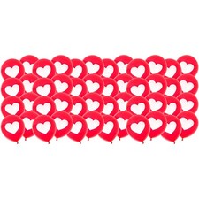48 x Valentine's Day / Anniversary / Wedding Balloons - Red & White Hearts