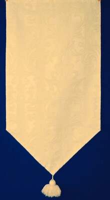 ECRU GEPRÄGTER GROSSER SESSELBEZUG BAUMWOLLE POLYESTER 15'' BREIT 31'' LANG INKL. QUASTE