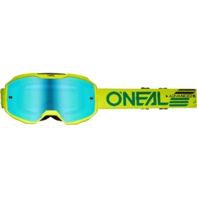 O'Neal B-10 Solid Lunettes Motocross 2025 Jaune Fluo Bleu Radium MX Off-Road - Photo 1/3