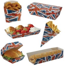 Union Jack British Fish & Chips - Fast Food Take Away Disposable Fun Packaging
