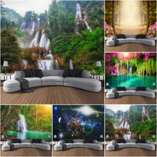 Extra Large Natural Waterfall Pond Wall Hanging Forest Tapestry Backdrop Decor