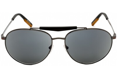 Ermenegildo Zegna EZ 0154 08A Gunmetal Metal Aviator Sunglasses 61-16-140 Italy