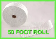 Exhaust Pipe Heat Header Wrap Insulation Thermal Tape Roll 1" X 50 feet White