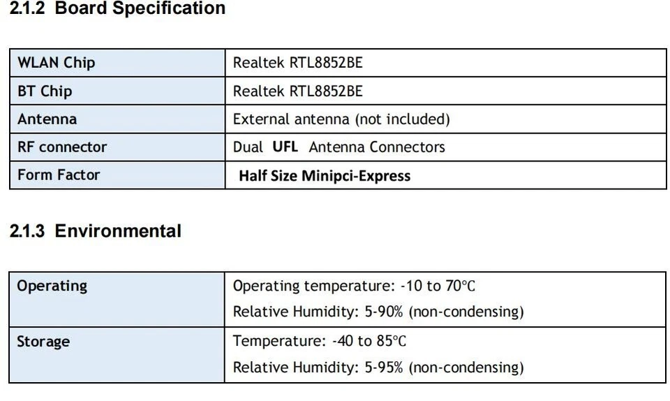 Wifi 6 Mpcie Minipci-express 802.11AC/AX WLAN+Bluetooth 5.2 RTL8852BE AX1800 - Bild 2 von 3