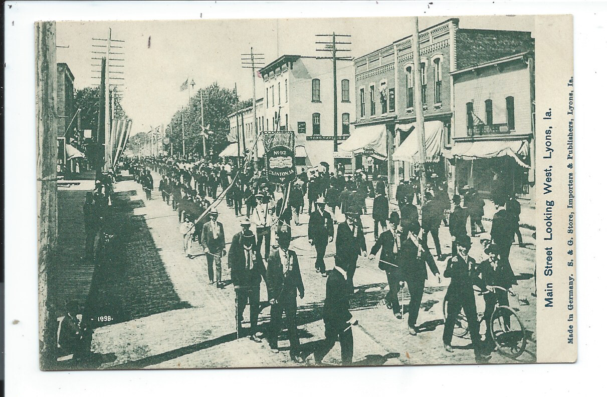 Postcard Post Card Lyons Iowa Ia Main Street Parade eBay