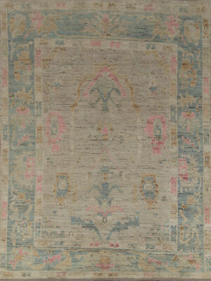 Earth-tone Vegetable Dye Traditional Oushak Turkish Rug Hand-Knotted 8x10 ft