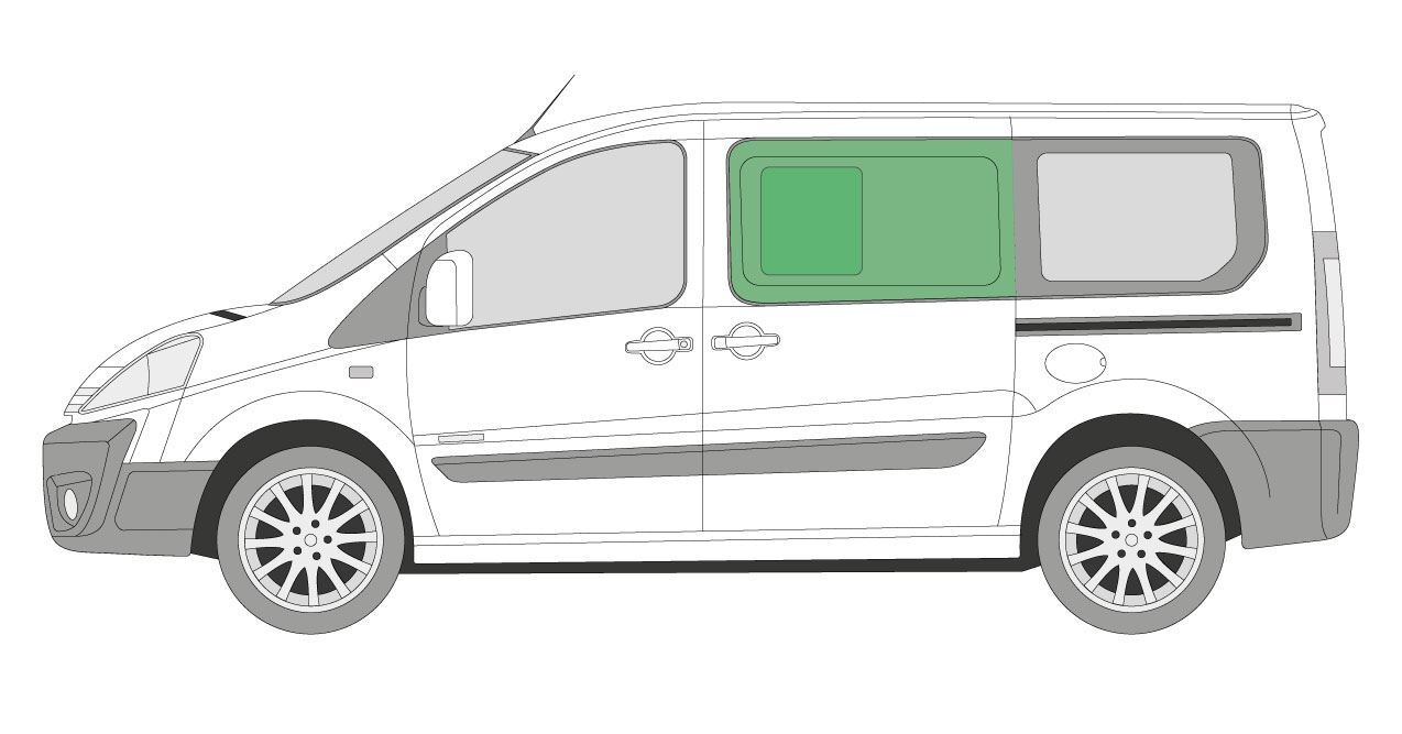 NS Left Opening Side Window Citroen Dispatch 2006-2016 SWB / LWB Tinted