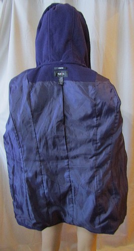 NWT Style & Co Stretch Double Breasted Coat Lined Removeable Hood Purple Size XL - Picture 7 of 22