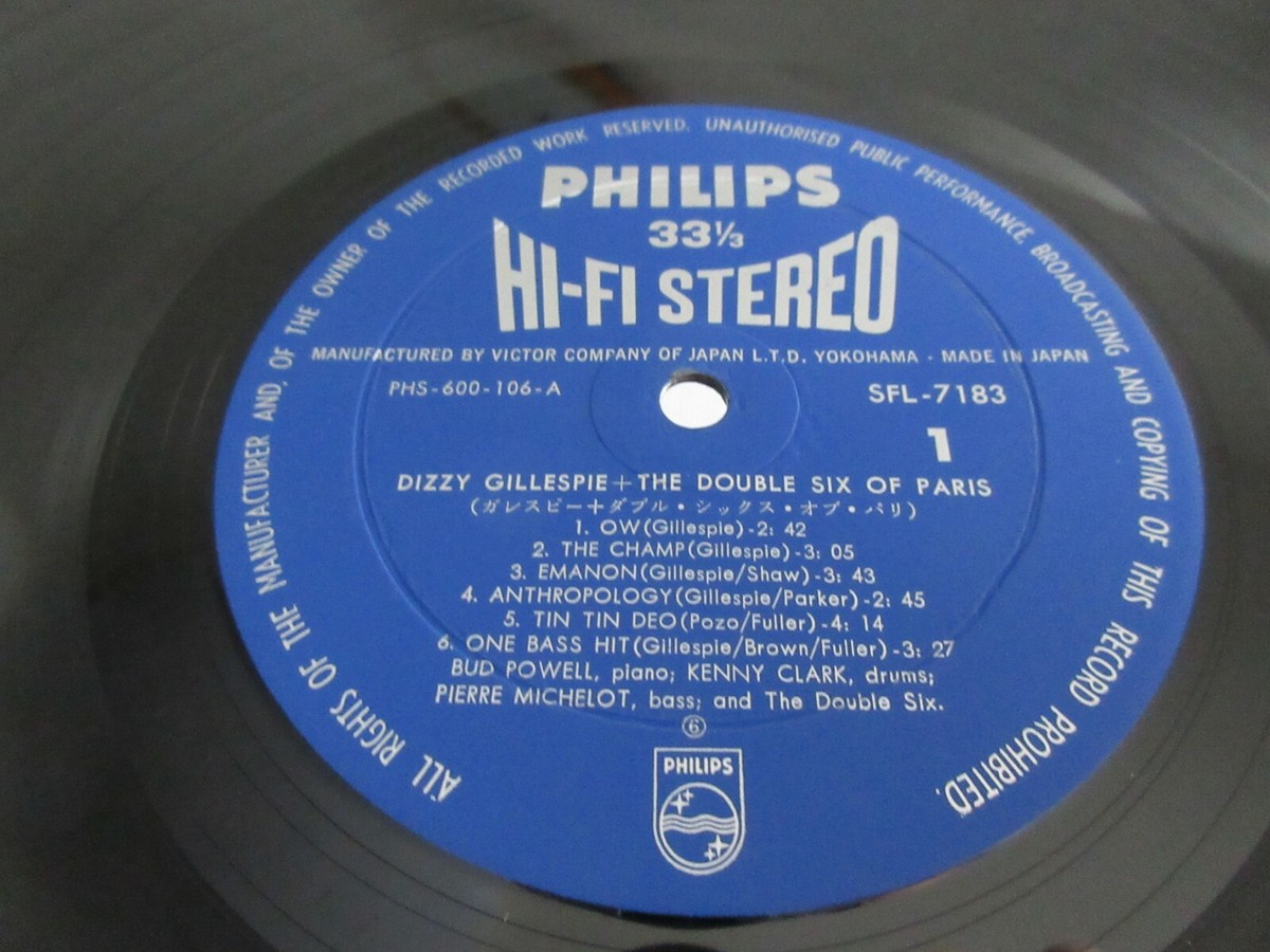 Dizzy Gillespie Double Six of Paris Japan Vinyl LP OBI SFL-7183