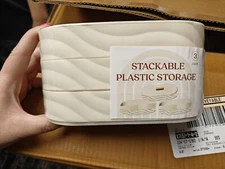 Oval Stackable Mini Storage Containers With Lids Round 3 Count