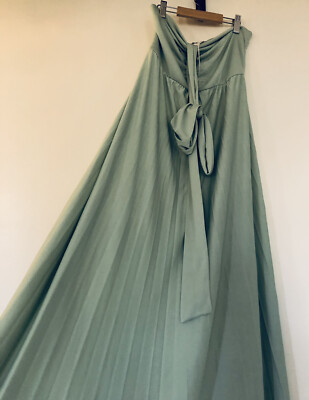 NWT ASOS Maternity Maxi Dress - Size US 8- Mint Green Pleat Skirt Halter  Neck | eBay