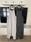Men Snow Bibs - Lot of 2 Insulated L 32" Inseam - Quiet Gray & Charcoal, Waterpr