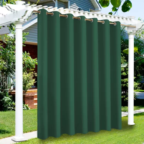 1/2 Stück Wasserdicht Outdoor Terrasse Vorhänge 52" Breit Sichtschutz Verdunkelung Pergola Schatten - Bild 115 von 124