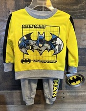 Batman Toddler Crewneck  Sweats 12M NWT 2 Piece Set "Hero Mode" The Dark Knight
