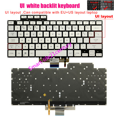 White US backlit keyboard For Asus ROG Zephyrus G15 GA503 GA503QR G16 M16 GU603