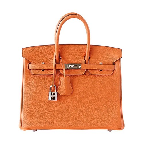 hermes birkin 25 bag rare h orange treasure togo palladium   s