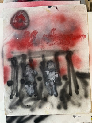 #ad #ad graffiti street art “Swing set” Ody West 22x28 poster size acrylic spray $35.00