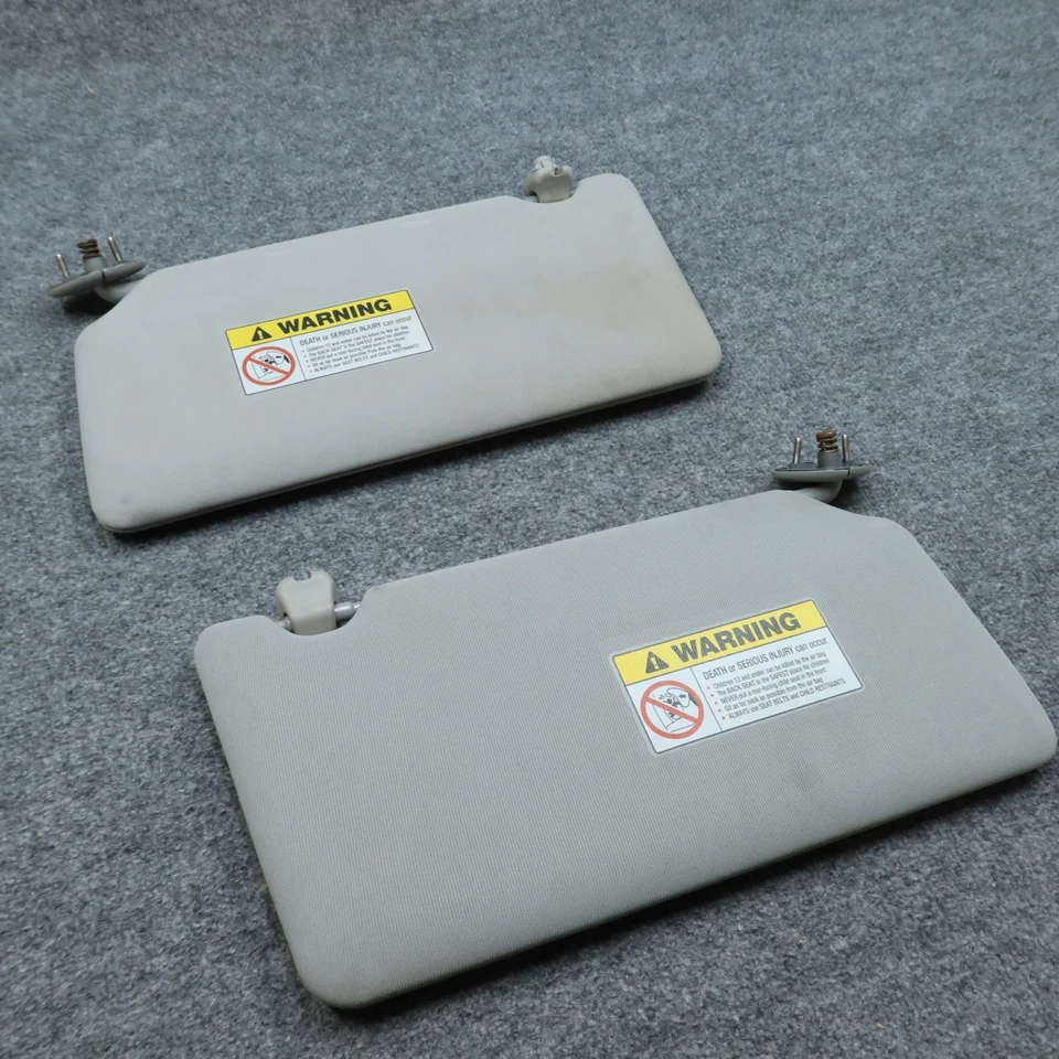 03-06 Honda Element Driver & Passenger Side Sun Visor Pair Set Gray Cloth - Image 2 of 4