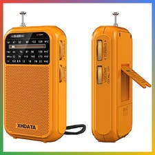 Portable Radio AM FM SW Shortwave Receiver Pocket Orange Battery Operated