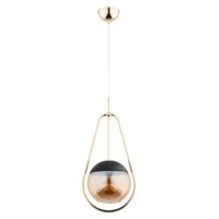 Pendelleuchte Schwarz Glas Gold Esstisch Modern E27 L:24 Cm HäNgelampe Esszimmer