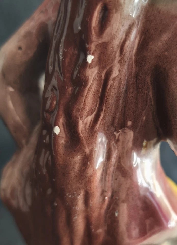 Vintage Ceramic Apple Picker Figurine Folk Art Farmhouse Decor Hand Painted - Image 4 of 4