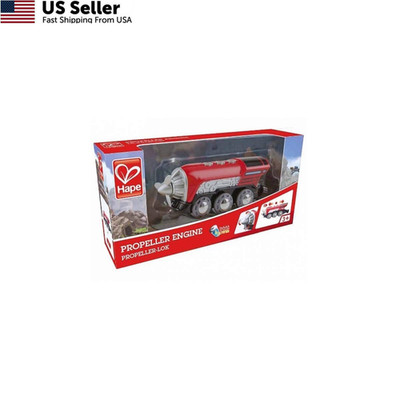 Hape Kids Wooden Railway Propeller Steam L: 4.9, W: 1.4, H: 1.8 inch, Red 