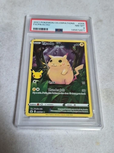 Psa 8  Full Art Pikachu 005/025 Celebrations Holo