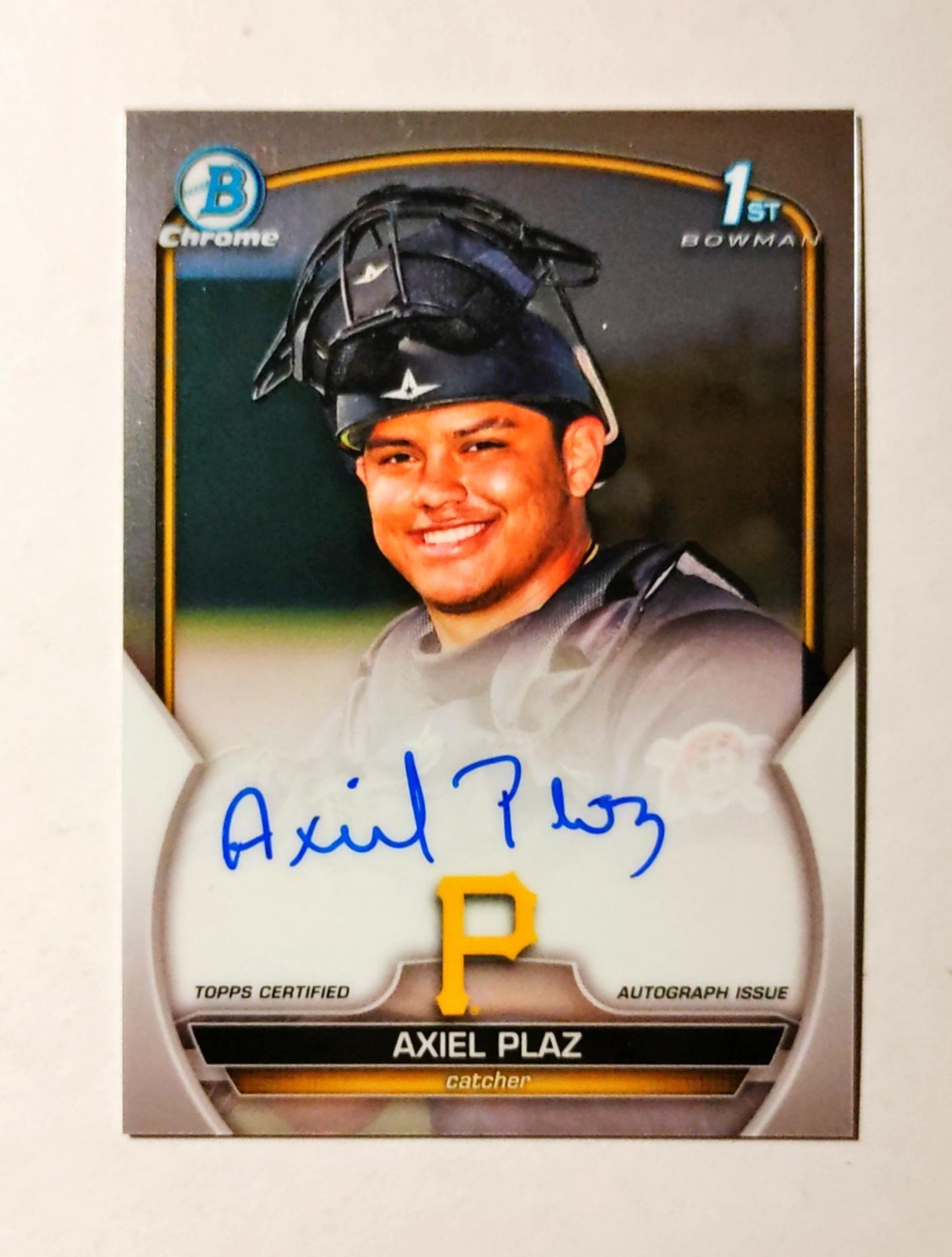Axiel Plaz 2023 1st Bowman Chrome AUTO Prospect AUTOGRAPH Pirates RC F6