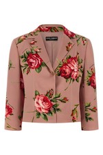 DOLCE & GABBANA Bouquet Rose Pink Silk Blazer Jacket New & Authentic