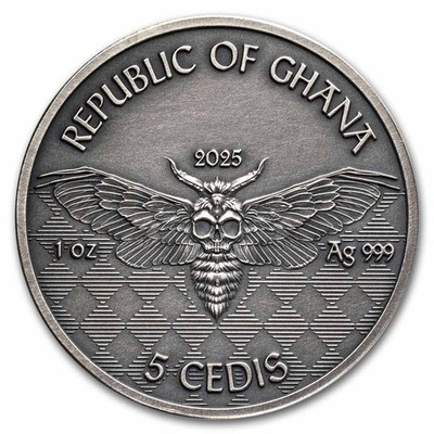 2025 Republic of Ghana 1 oz Silver Antique Memento Mori: Miner | eBay