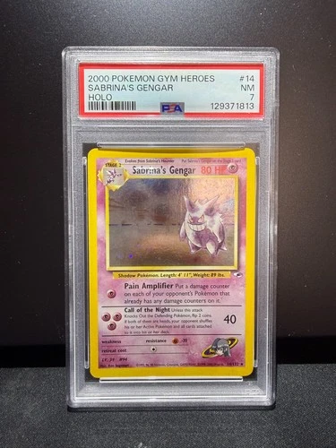 2000 POKEMON GYM HEROES HOLO #14 SABRINA'S GENGAR PSA 7