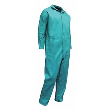Chicago Protective Apparel 605-Gr-M Coverall, M, 32 In Inseam, Cotton, Snap