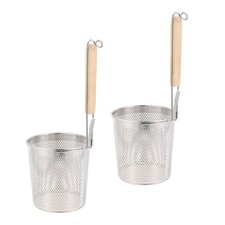  2 Pcs Colander Sieve with Handle Metal Filter Basket Chinois Strainer