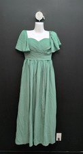 Women's Bridesmaid Dress Sweetheart Neck Chiffon Long Maxi Size 8 Sage Green