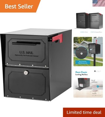 6200B-10 Oasis Classic Locking Post Mount Parcel Mailbox with High Security R...