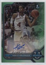 2021-22 Bowman U Chrome Prospect Green Refractor 38/99 Khristian Lander Auto tm7