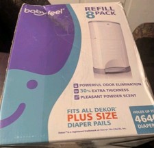 Babyfeel Refills 8 Pack Bags - Compatible with Dekor PLUS Size Diaper Pail 4640