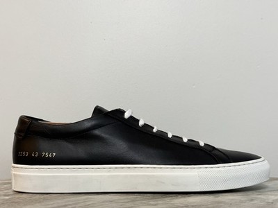 COMMON PROJECTS ORIGINAL ACHILLES LOW BLACK WHITE 10 EU 43 MINIMALIST $500 ITALY