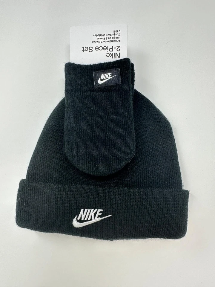 Conjunto de gorro y guante/centro Nike para niños (9951) - Talla: 12/24, negro, R2 (B923T) Foto 2 de 3