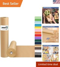 Versatile 17.5" x 1200" Brown Kraft Paper Roll for Wrapping  Crafting Needs
