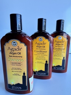 AGADIR ARGAN OIL HAIR 3 PACK SHAMPOO N CONDITIONER MOISTURIZER 12.4fl EACH