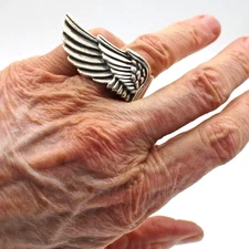 King Baby Studio Heavy Sterling Silver 925 Wing Ring Size 6.5