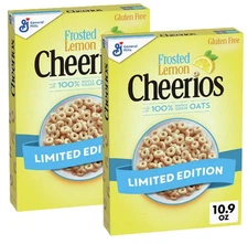 Cheerios FROSTED LEMON Breakfast Cereal Limited Edition 10.9 oz 2 Pack JUN 2026