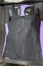 Ruby Ribbon Black Zip Front Sport Tank Athletic Size 40 Style 1786 Activewear