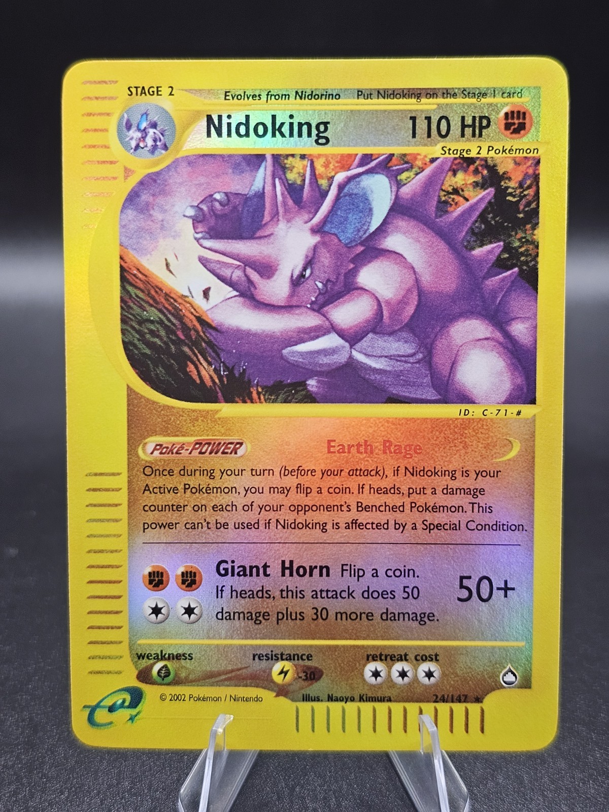 Pokemon Nidoking Aquapolis Ereader 24/147 Rev Holo MINT