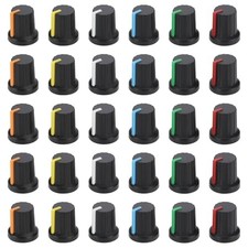 30PCS Potentiometer Control Knob 6mm Knurled Shaft Hole 15.5x15mm for Audio