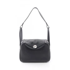 HERMES Lindy 26 Shoulder Bag B 073428CK Taurillon Clemence Black Used Women SHW